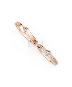 Nhẫn cưới S15 vàng hồng Rose Gold vàng đẹp, kiểu dáng trẻ trung, độc đáo