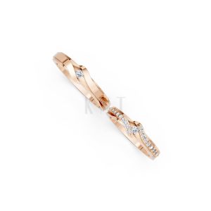 Nhẫn cưới S15 vàng hồng Rose Gold vàng đẹp, kiểu dáng trẻ trung, độc đáo