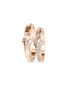 Nhẫn cưới S15 vàng hồng Rose Gold phong cách trẻ trung, nổi bật