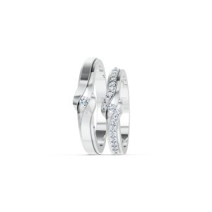 Nhẫn cưới S15 vàng trắng White Gold thiết kế trẻ trung, hiện đại