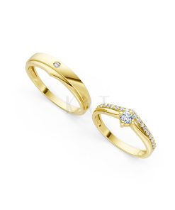Nhẫn cưới S215 Vàng Gold thiết kế phá cách, sang trọng