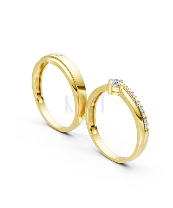 Nhẫn cưới S215 Vàng Gold thiết kế tinh xảo, độc đáo