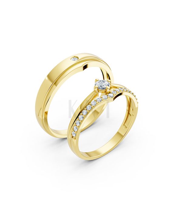 Nhẫn cưới S215 Vàng Gold thiết kế tinh tế, sang trọng