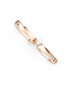 Nhẫn cưới S217 vàng hồng Rose Gold vàng đẹp, kiểu dáng trẻ trung, độc đáo