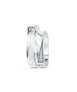 Nhẫn cưới S217 vàng trắng White Gold kiểu dáng cá tính, hiện đại