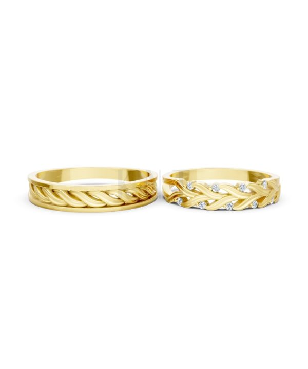 Nhẫn cưới S220 Vàng Gold vàng 10K/14K/18K/607 cao cấp, thanh lịch