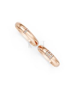 Nhẫn cưới S223 vàng hồng Rose Gold phong cách trẻ trung, nổi bật