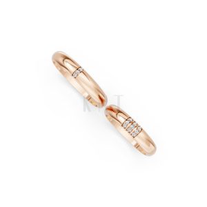 Nhẫn cưới S223 vàng hồng Rose Gold phong cách trẻ trung, nổi bật