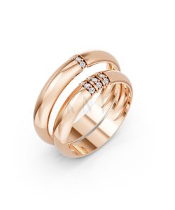 Nhẫn cưới S223 vàng hồng Rose Gold họa tiết ấn tượng, cá tính
