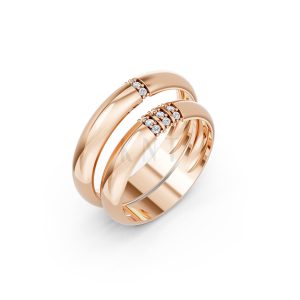 Nhẫn cưới S223 vàng hồng Rose Gold họa tiết ấn tượng, cá tính