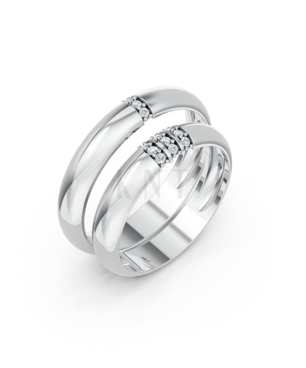 Nhẫn cưới S223 vàng trắng White Gold kiểu dáng hiện đại, nổi bật