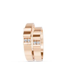 Nhẫn cưới S224 vàng hồng Rose Gold vàng đẹp, kiểu dáng trẻ trung, độc đáo