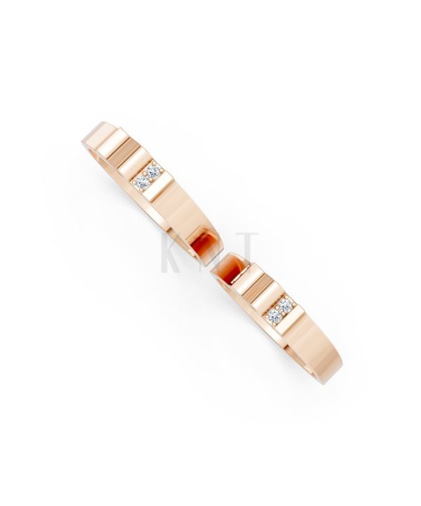 Nhẫn cưới S224 vàng hồng Rose Gold phong cách trẻ trung, nổi bật