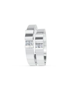 Nhẫn cưới S224 vàng trắng White Gold thiết kế trẻ trung, hiện đại