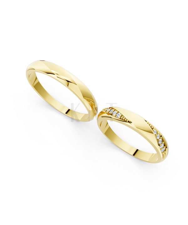 Nhẫn cưới S225 Vàng Gold vàng 10K/14K/18K/607 cao cấp, thanh lịch