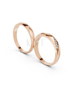 Nhẫn cưới S225 vàng hồng Rose Gold phong cách trẻ trung, nổi bật