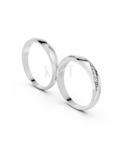 Nhẫn cưới S225 vàng trắng White Gold vàng sáng, đường nét sắc sảo, tinh tế