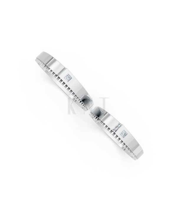 Nhẫn cưới S226 vàng trắng White Gold kiểu dáng cá tính, hiện đại