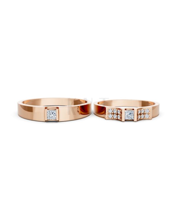 Nhẫn cưới S230 vàng hồng Rose Gold vàng đẹp, kiểu dáng trẻ trung, độc đáo