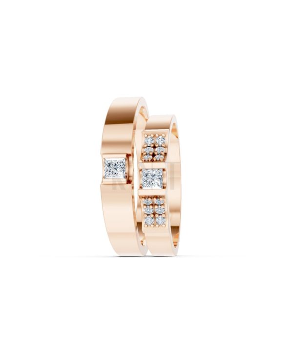 Nhẫn cưới S230 vàng hồng Rose Gold phong cách trẻ trung, nổi bật