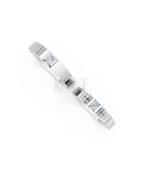 Nhẫn cưới S230 vàng trắng White Gold kiểu dáng cá tính, hiện đại