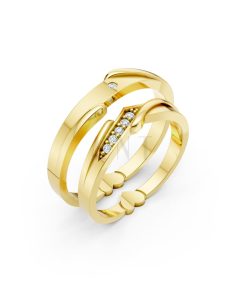 Nhẫn cưới S231 Vàng Gold thiết kế tinh tế, sang trọng
