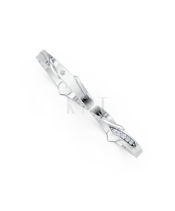 Nhẫn cưới S231 vàng trắng White Gold vàng sáng, đường nét sắc sảo, tinh tế