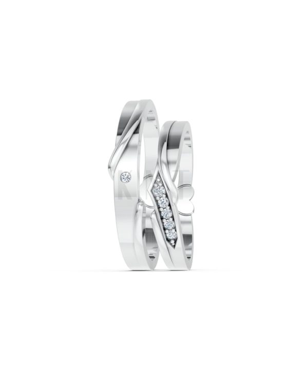 Nhẫn cưới S231 vàng trắng White Gold thiết kế trẻ trung, hiện đại