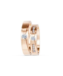 Nhẫn cưới S43 vàng hồng Rose Gold vàng đẹp, kiểu dáng trẻ trung, độc đáo