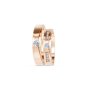 Nhẫn cưới S43 vàng hồng Rose Gold vàng đẹp, kiểu dáng trẻ trung, độc đáo