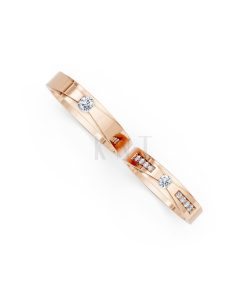 Nhẫn cưới S43 vàng hồng Rose Gold phong cách trẻ trung, nổi bật