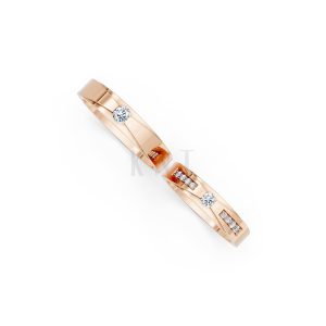 Nhẫn cưới S43 vàng hồng Rose Gold phong cách trẻ trung, nổi bật