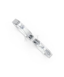 Nhẫn cưới S43 vàng trắng White Gold kiểu dáng cá tính, hiện đại