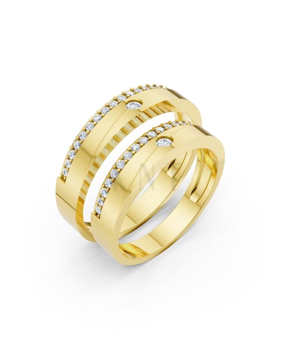 Nhẫn cưới S52 Vàng Gold thiết kế tinh tế, sang trọng