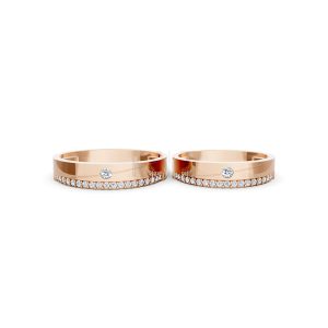 Nhẫn cưới S52 vàng hồng Rose Gold phong cách trẻ trung, nổi bật