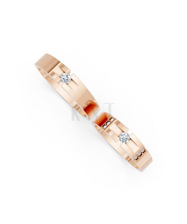 Nhẫn Cưới S69 vàng hồng Rose Gold vàng đẹp, kiểu dáng trẻ trung, độc đáo