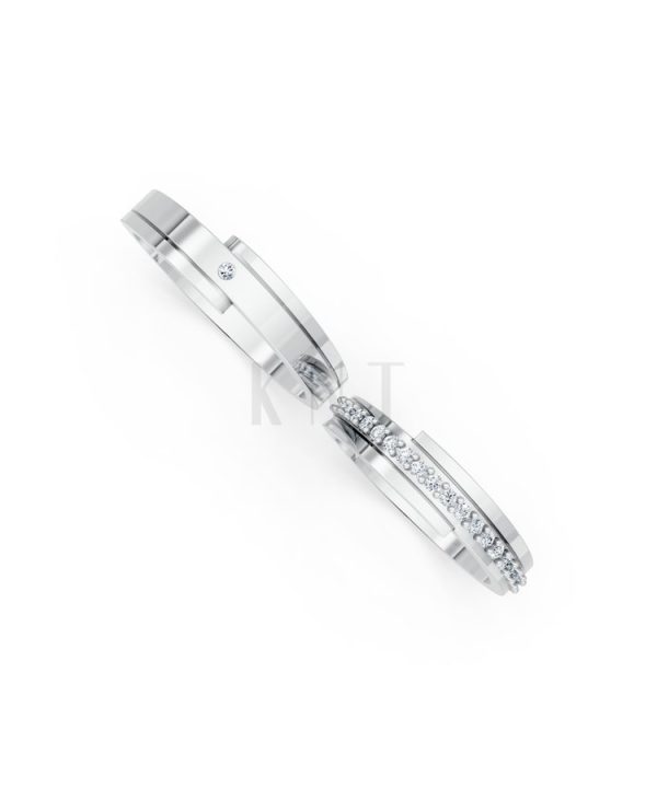 Nhẫn cưới S79 vàng trắng White Gold thiết kế trẻ trung, hiện đại