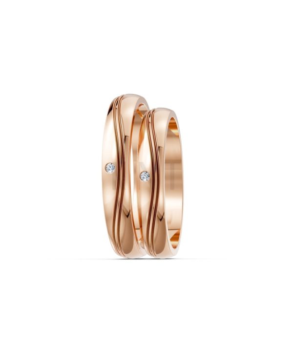 Nhẫn cưới TG1 vàng hồng Rose Gold phong cách trẻ trung, nổi bật