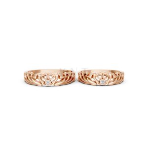 Nhẫn cưới TG17 vàng hồng Rose Gold vàng đẹp, kiểu dáng trẻ trung, độc đáo