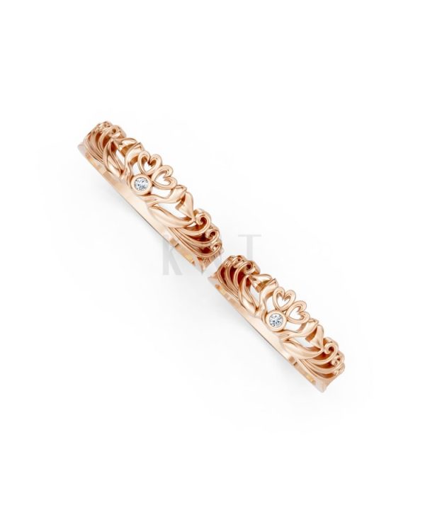 Nhẫn cưới TG17 vàng hồng Rose Gold phong cách trẻ trung, nổi bật