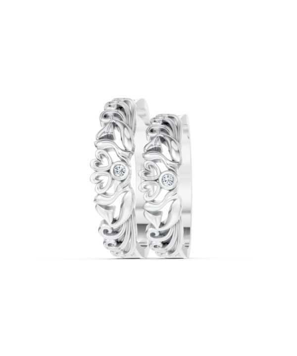 Nhẫn cưới TG17 vàng trắng White Gold kiểu dáng cá tính, hiện đại