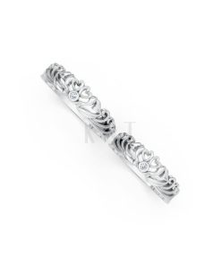 Nhẫn cưới TG17 vàng trắng White Gold vàng sáng, đường nét sắc sảo, tinh tế