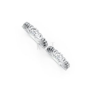 Nhẫn cưới TG17 vàng trắng White Gold vàng sáng, đường nét sắc sảo, tinh tế