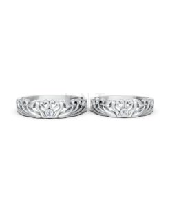 Nhẫn cưới TG17 vàng trắng White Gold thiết kế trẻ trung, hiện đại
