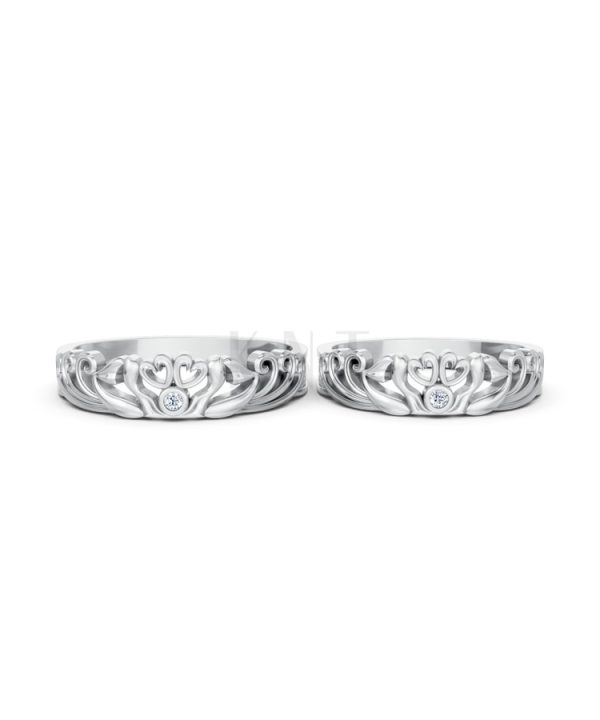 Nhẫn cưới TG17 vàng trắng White Gold thiết kế trẻ trung, hiện đại