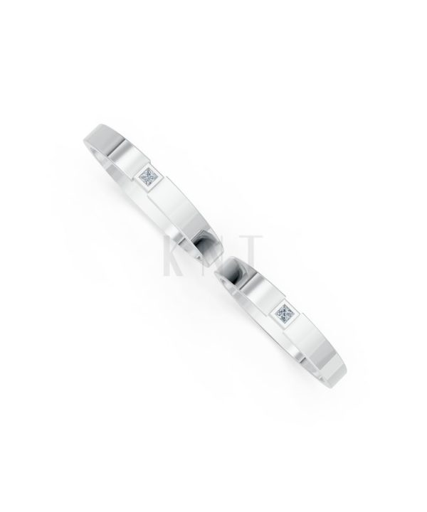 Nhẫn cưới TG2 vàng trắng White Gold kiểu dáng cá tính, hiện đại