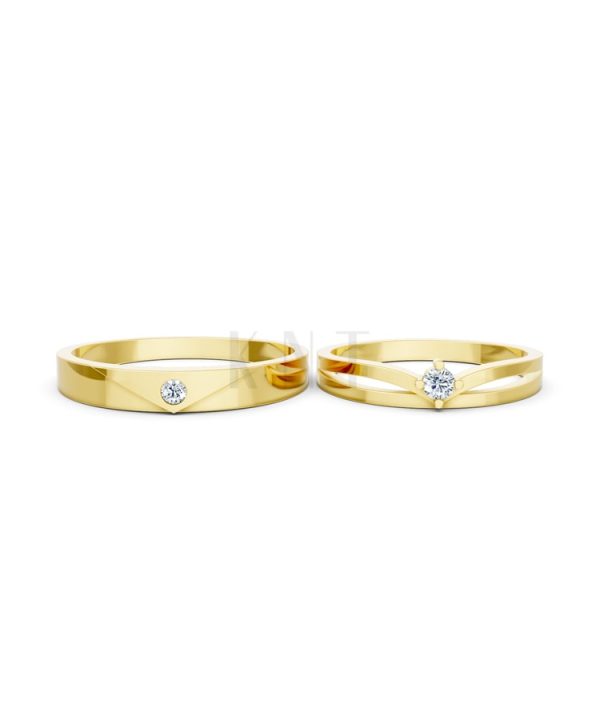Nhẫn cưới TG21 Vàng Gold vàng 10K/14K/18K/607 cao cấp, thanh lịch