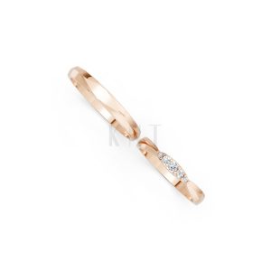 Nhẫn cưới TG25 vàng hồng Rose Gold vàng đẹp, kiểu dáng trẻ trung, độc đáo