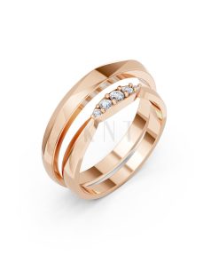 Nhẫn cưới TG25 vàng hồng Rose Gold họa tiết ấn tượng, cá tính