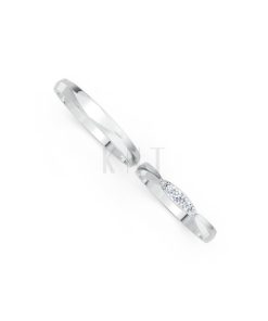 Nhẫn cưới TG25 vàng trắng White Gold kiểu dáng cá tính, hiện đại